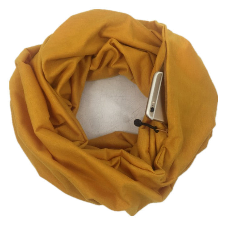 Dobbeltlags ensfarget skjerf med lomme Unike turprodukter