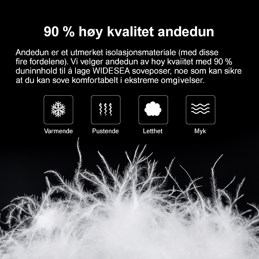 Lett, varm og komfortabel sovepose Unike turprodukter