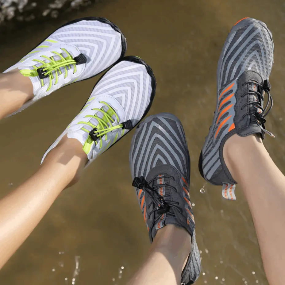 Barfotsko designet for både menn og kvinner, som gir en naturlig følelse av bakken under føttene, perfekt for løping og hverdagsbruk.