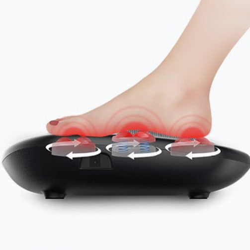 assasjeapparat for føtter med røde lys som viser aktiv varmefunksjon