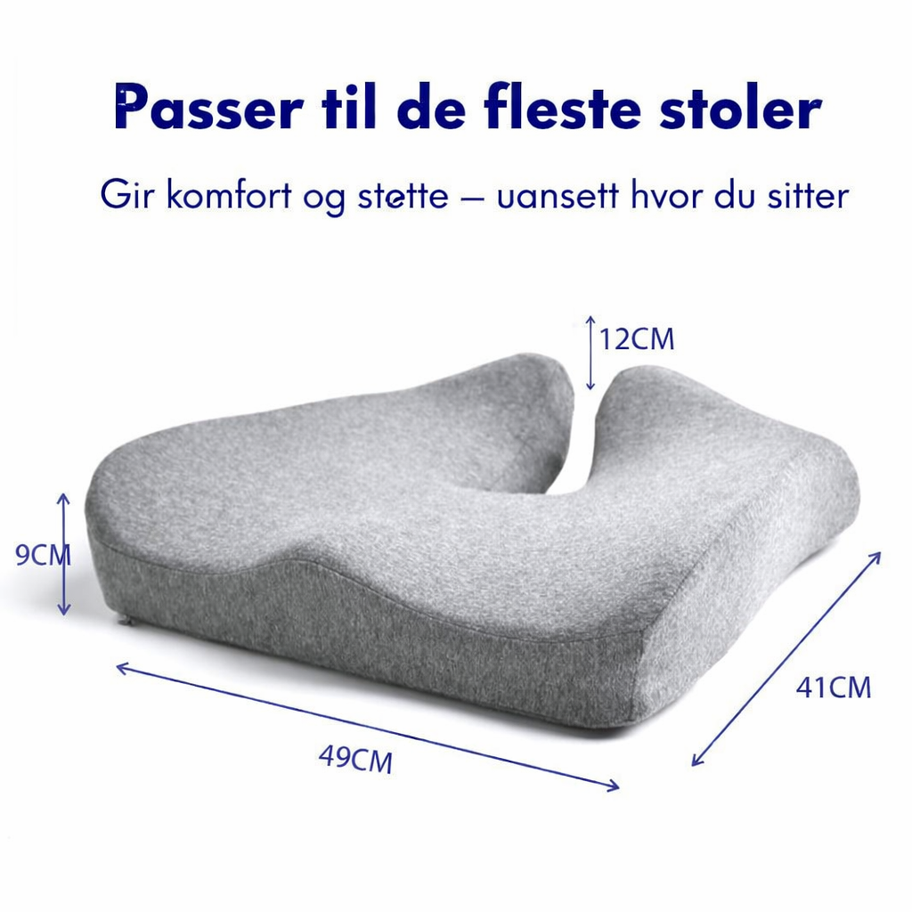 Ergonomisk sittepute og korsryggstøtte
