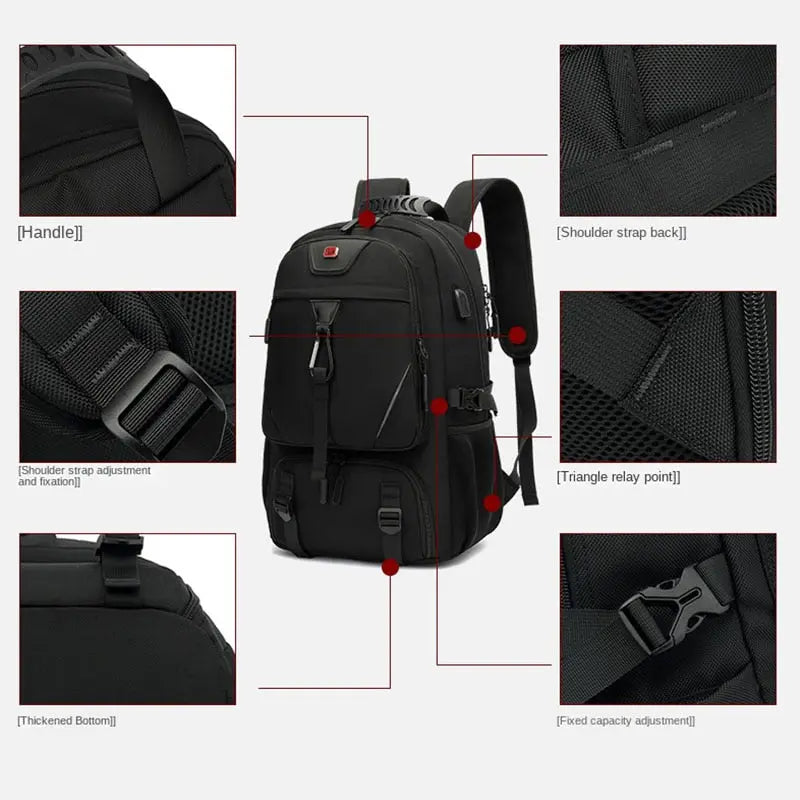 Stor backpack med usb i tre ulike størrelser Unike turprodukter
