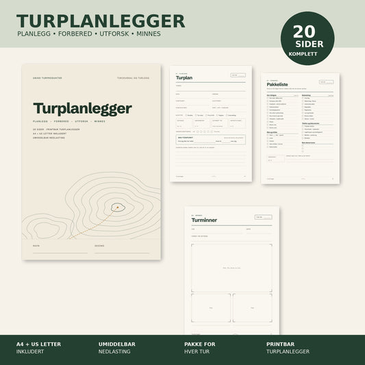 Turplanlegger | Printbar turjournal og turplanlegger