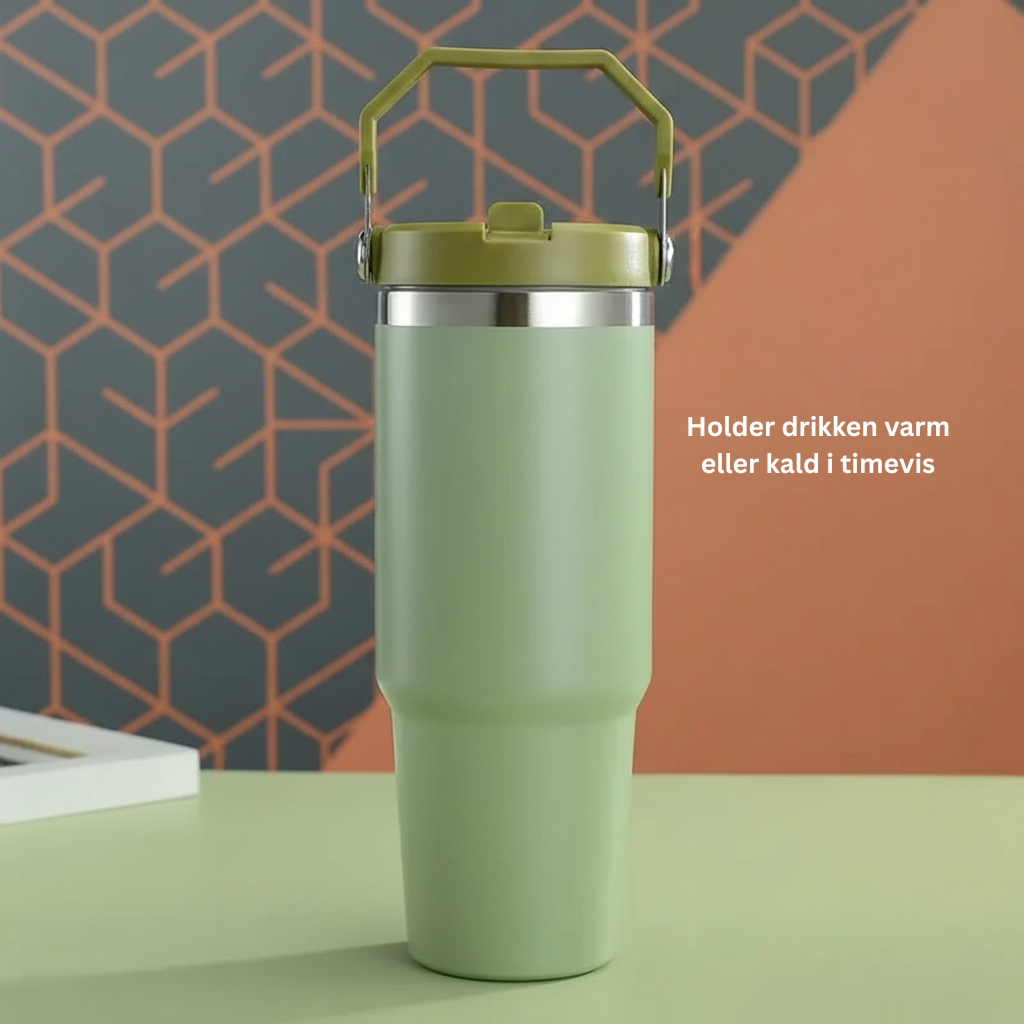 Termoskopp i rustfritt stål med lekkasjesikker design