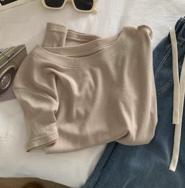 Myk t-skjorte i lin og bomull