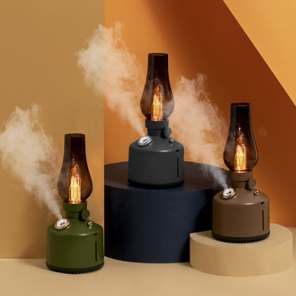 Retro luftfukter med aroma og mykt nattlys