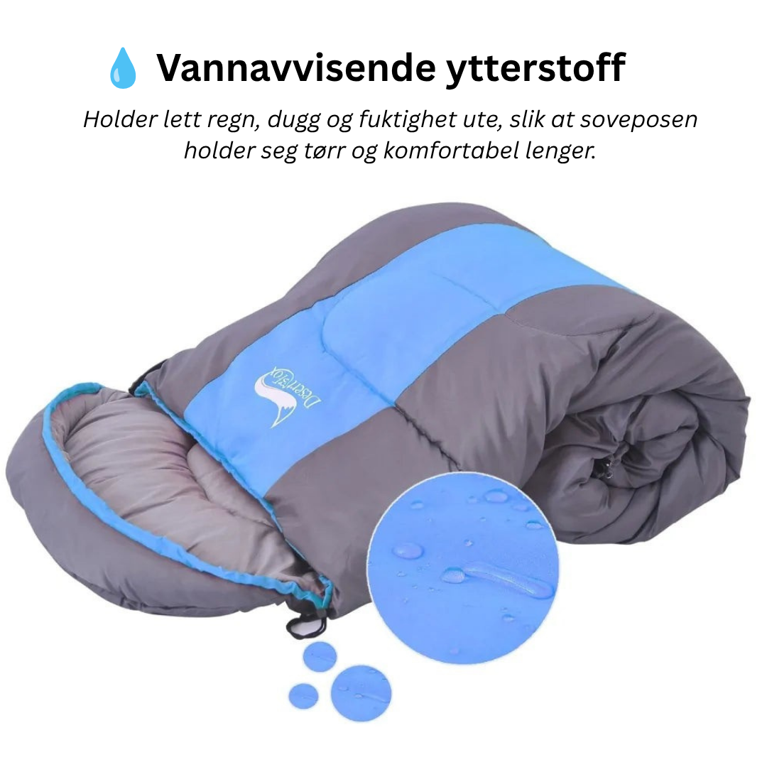 Campingsovepose – varm, lett og vannavvisende