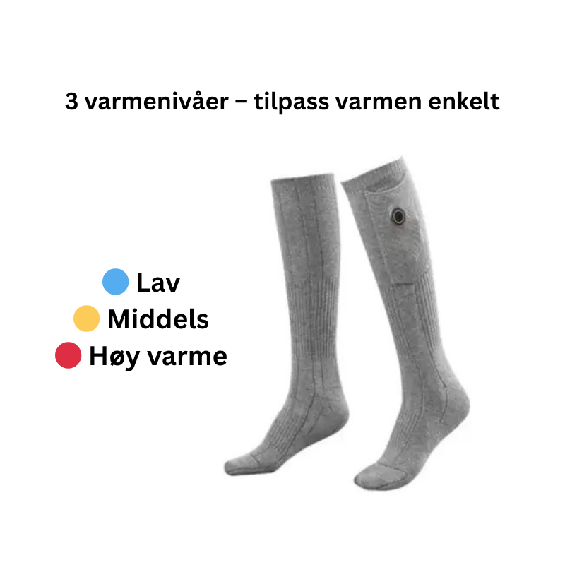 Oppvarmede sokker med oppladbart batteri