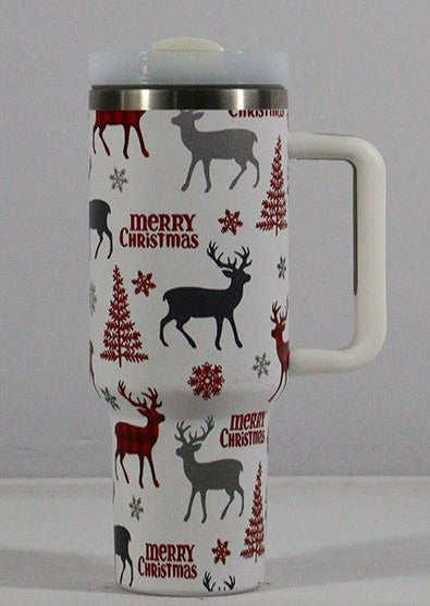 Travel mug with Christmas motif