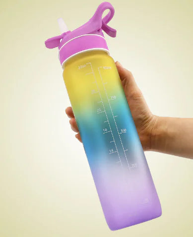 Vannflaske med spray og måling