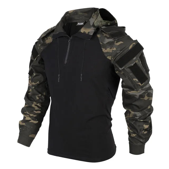 Tactical combat shirt with hood