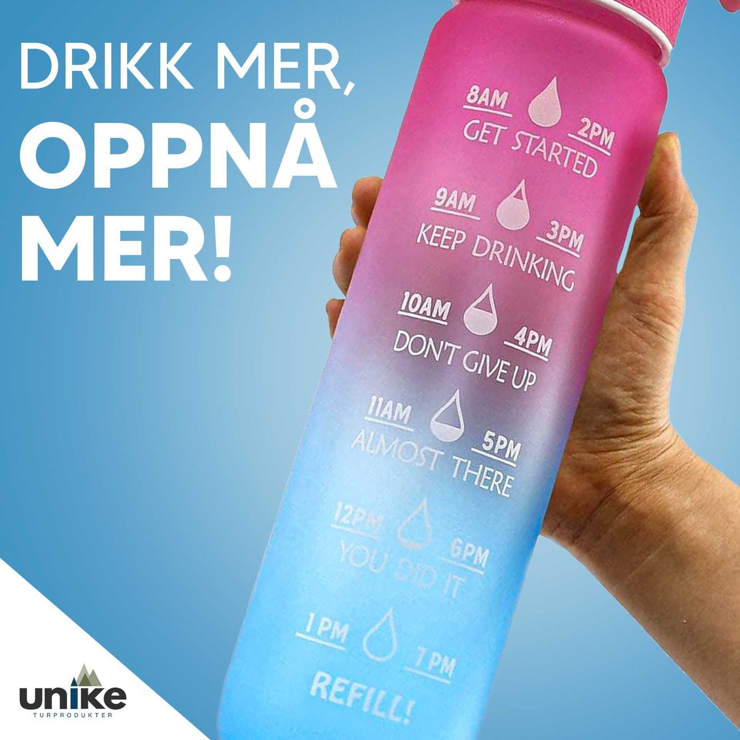 Smart vannflaske 1000 ml med sprayfunksjon