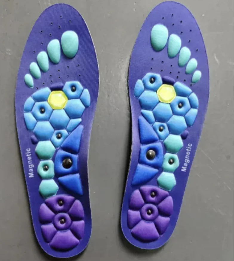 Blå innleggssåler i lett og fleksibel EVA.