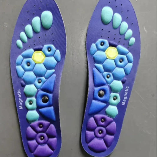 Blå innleggssåler i lett og fleksibel EVA.