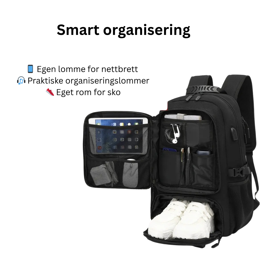 Vanntett backpack med USB-lading – 50, 60 og 80 liter