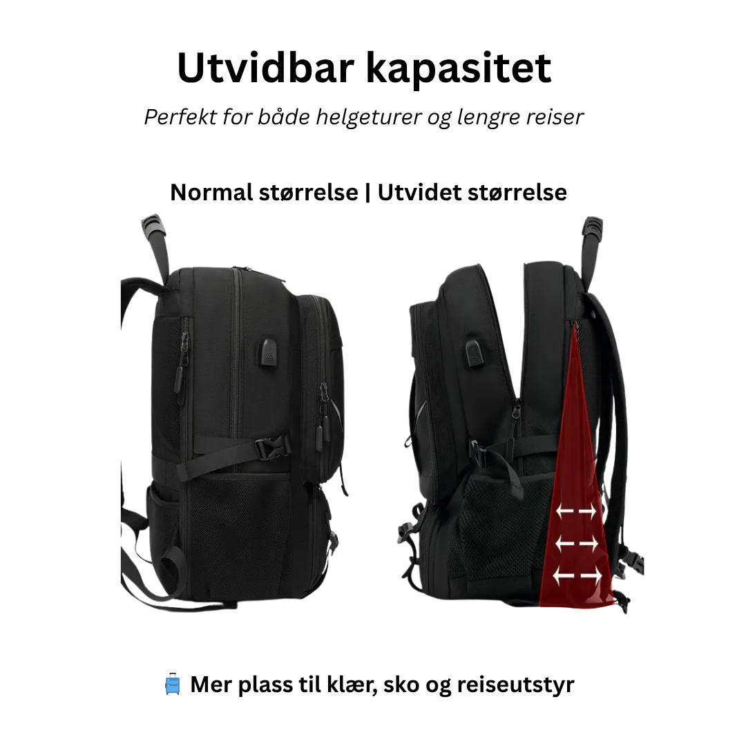 Vanntett backpack med USB-lading – 50, 60 og 80 liter