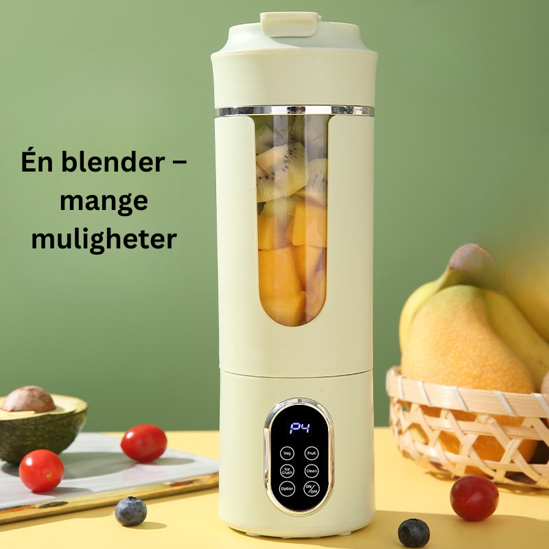 Kraftig bærbar blender med oppladbar batteri