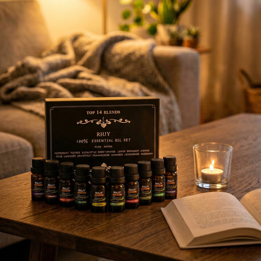 Sett med essensielle aromaoljer til diffuser
