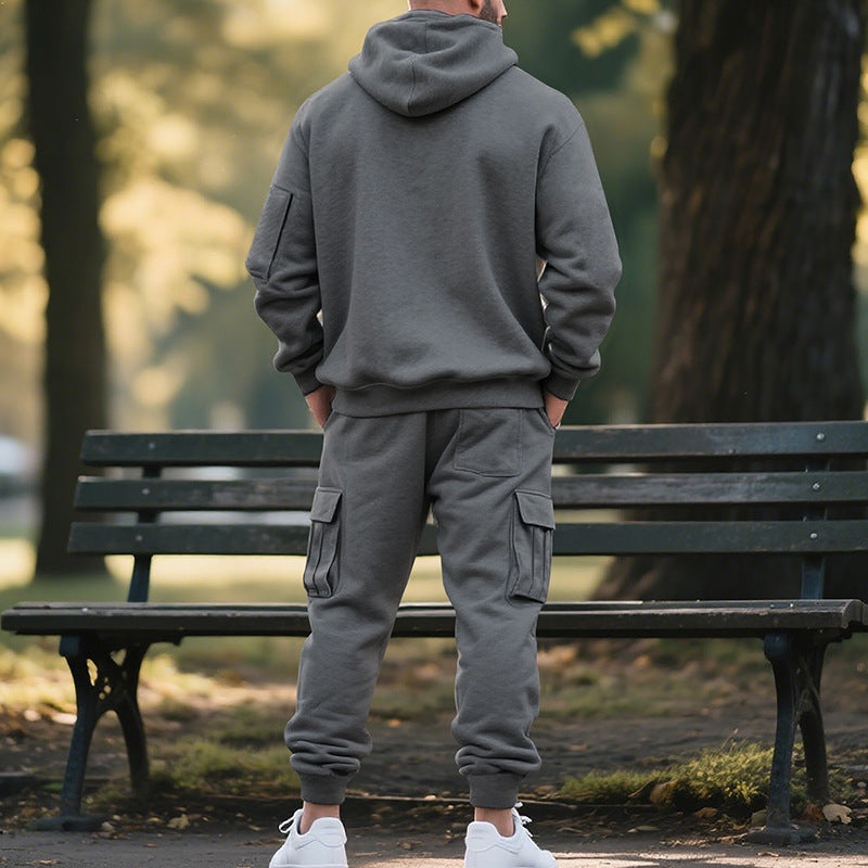 Fleeceforet sports- og fritidssett for menn med glidelås og lommer Unike turprodukter