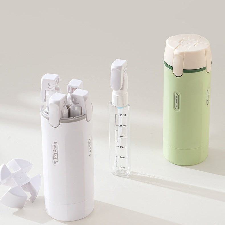 Smart 4-i-1 reiseflaske – lekkasjesikker og plassbesparende