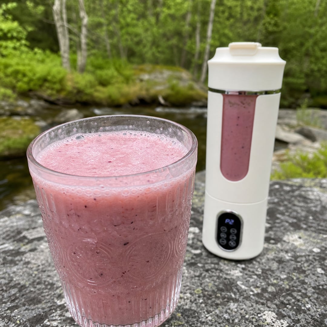 Kraftig bærbar blender med oppladbar batteri