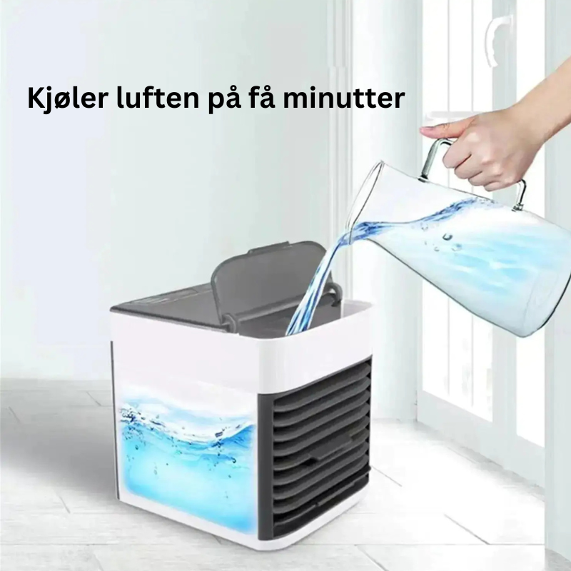 Bærbar aircondition som er kompakt og oppladbar