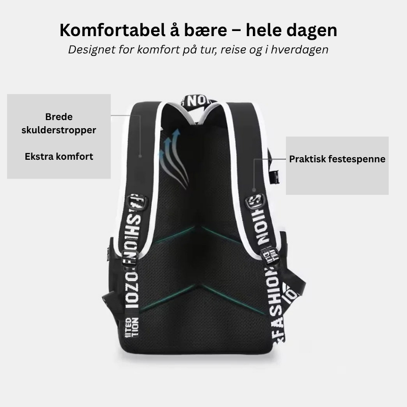 Smart ryggsekk med refleks og god organisering