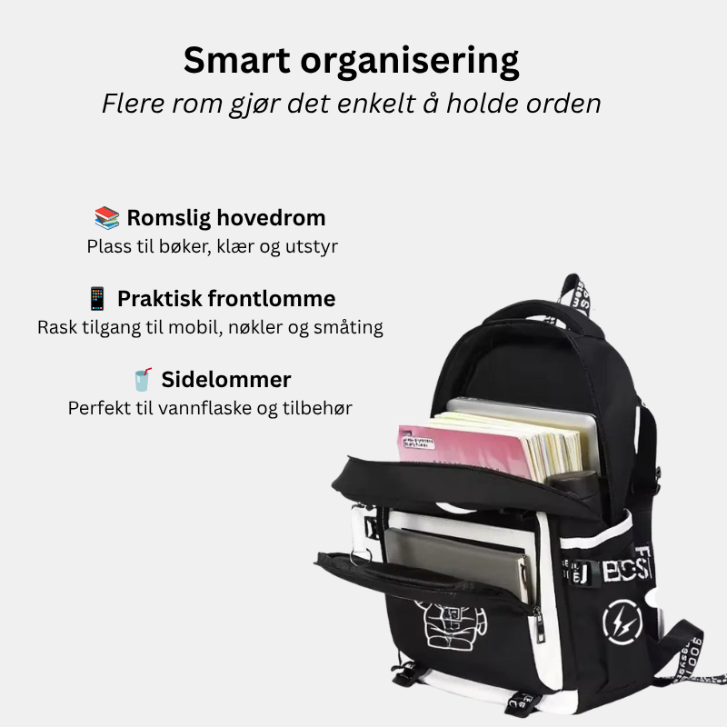 Smart ryggsekk med refleks og god organisering