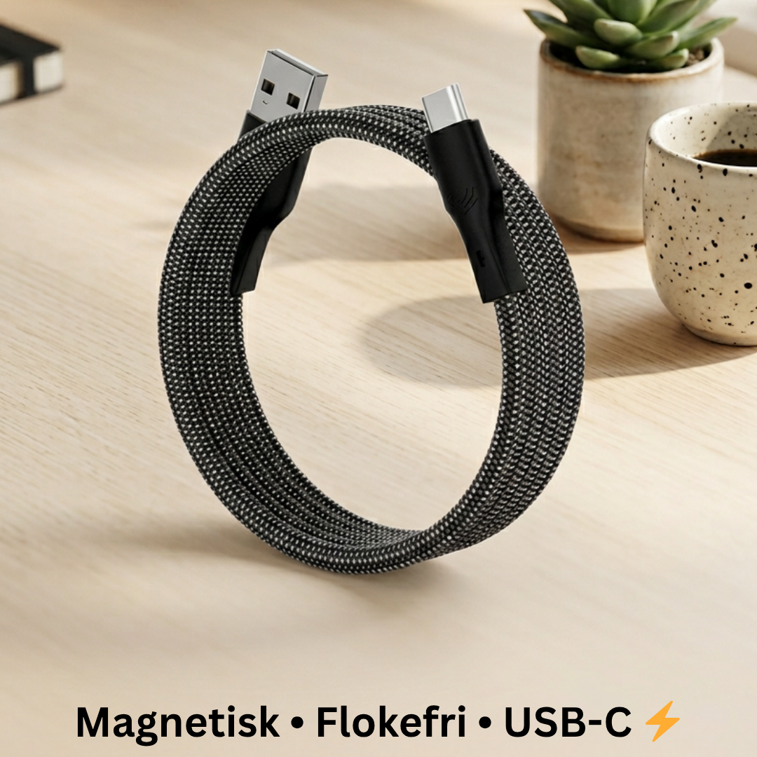 Flokefri magnetisk kabel for hurtiglading