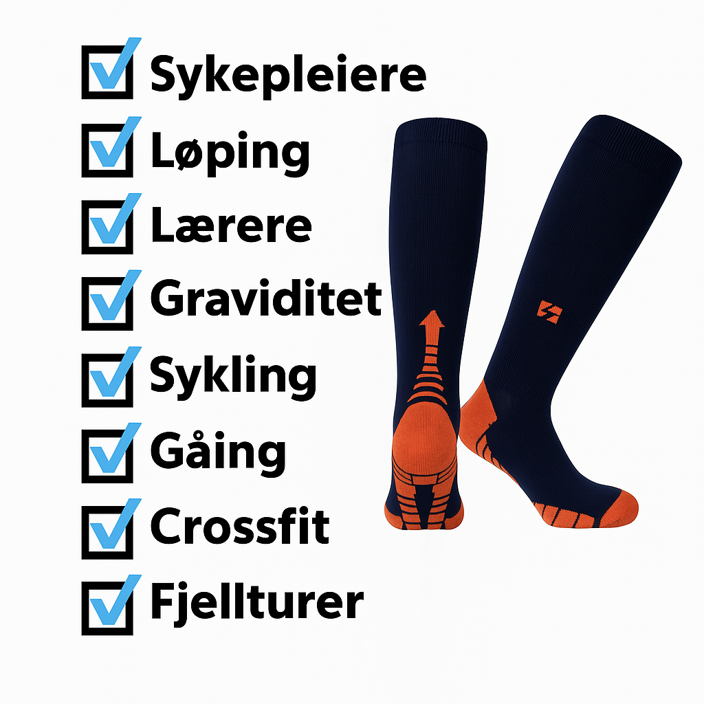 Sportslige kompresjonsokker