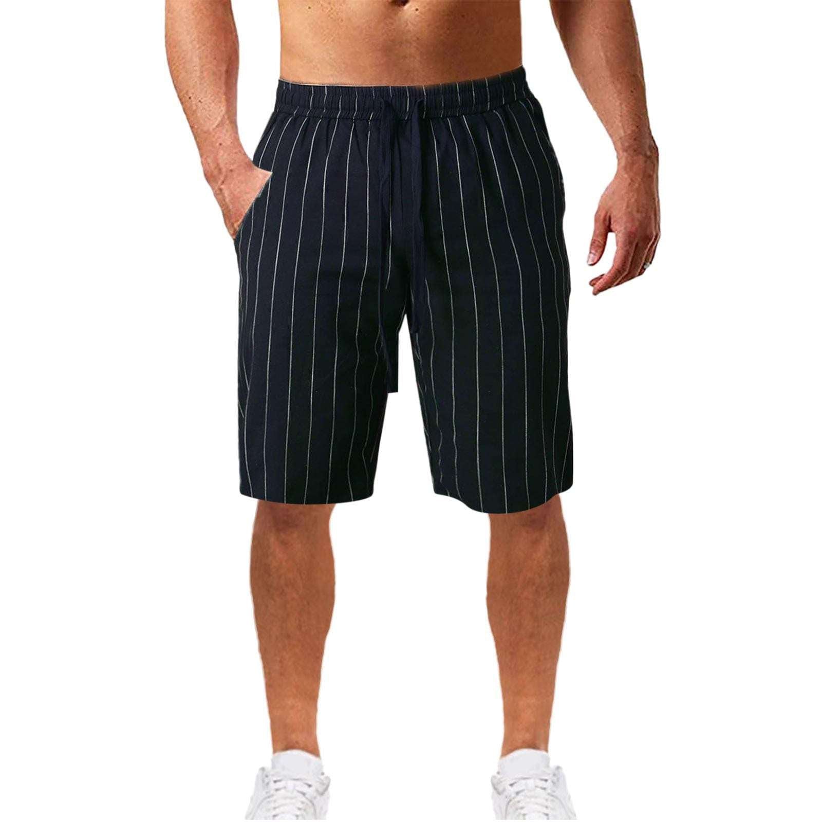 Svart og stripete herreshorts med snøring og elastisk midje, ideelle for komfort og stil. Designet i myk og lett materiale, perfekt for varme dager. Shortsene har en moderne stripemønster med en justerbar snøring for optimal passform. Passer godt til både avslappede og sporty anledninger.

