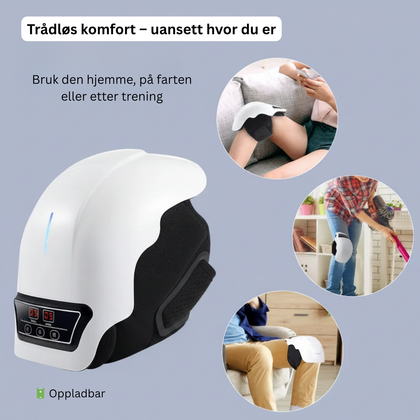 Trådløs knevarmer med massasje