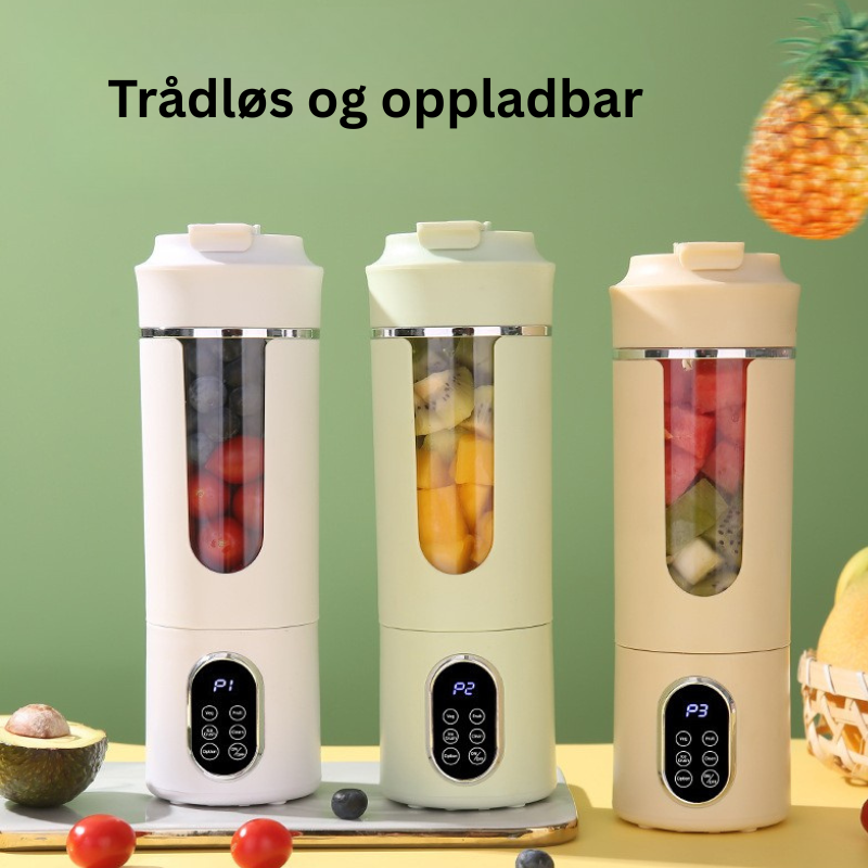 Kraftig bærbar blender med oppladbar batteri