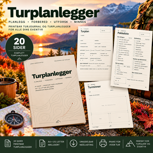 Turplanlegger | Printbar turjournal og turplanlegger