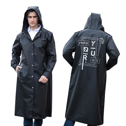 Vanntett regnponcho herre i helkroppsdesign – svart