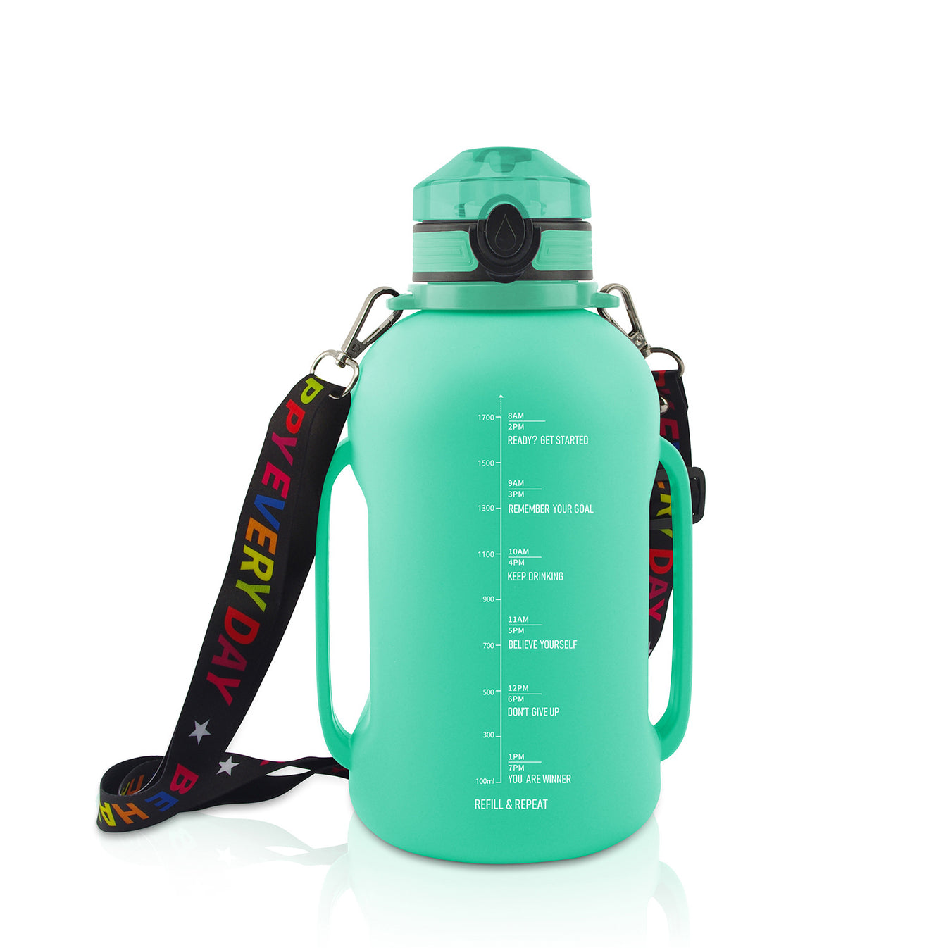 Foldable water bottle with 2 liter capacity 