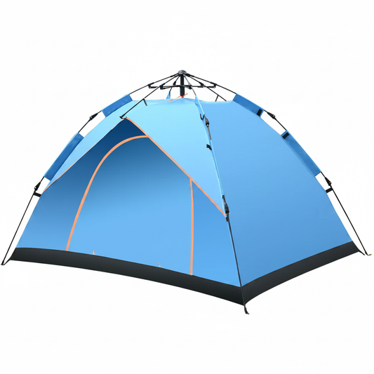 Blå campingtelt – kvadratisk