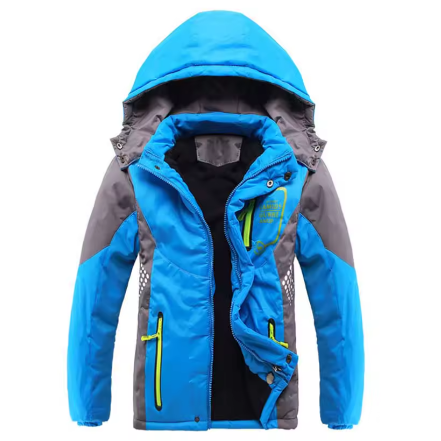 Waterproof jacket with fleece for children
