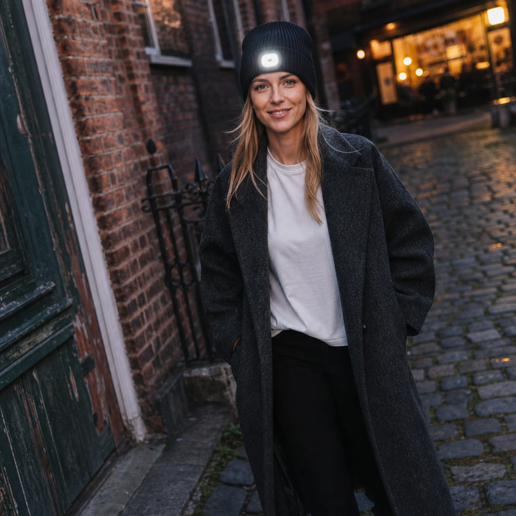 Mössa med bluetooth och led ljus