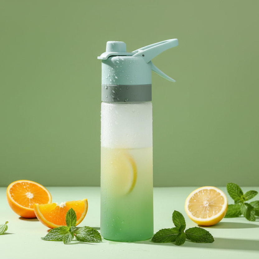 700 ml water bottle with spray