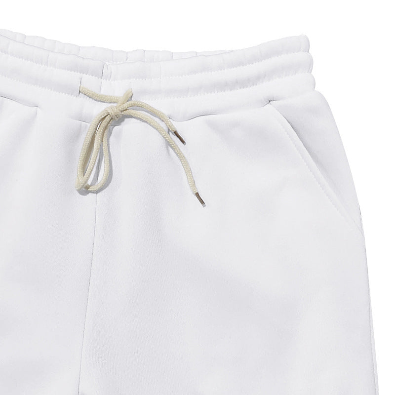 Fleeceforet joggedress for menn med hette og glidelås