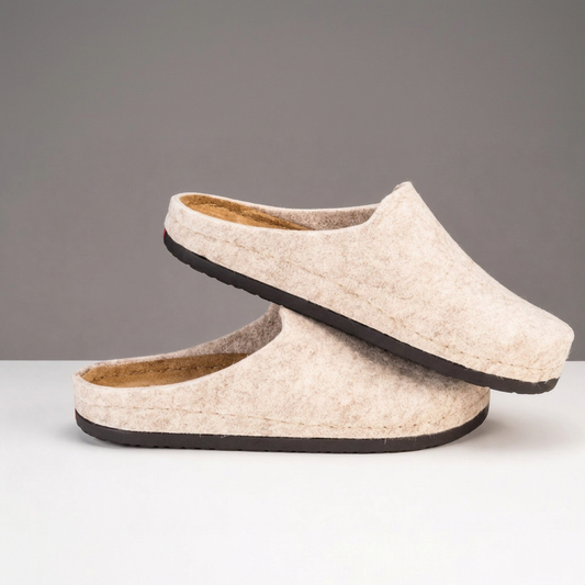 Beige Kosy Stormur-tøfler, stablet par