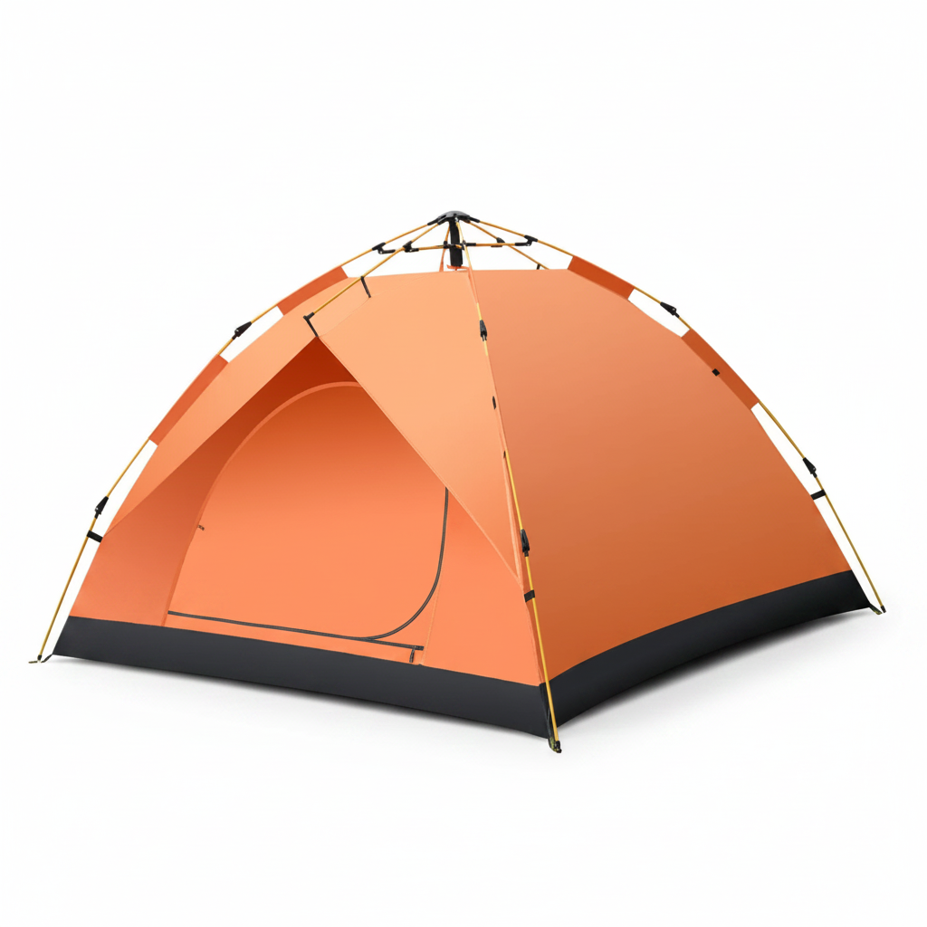 Oransje automatisk campingtelt