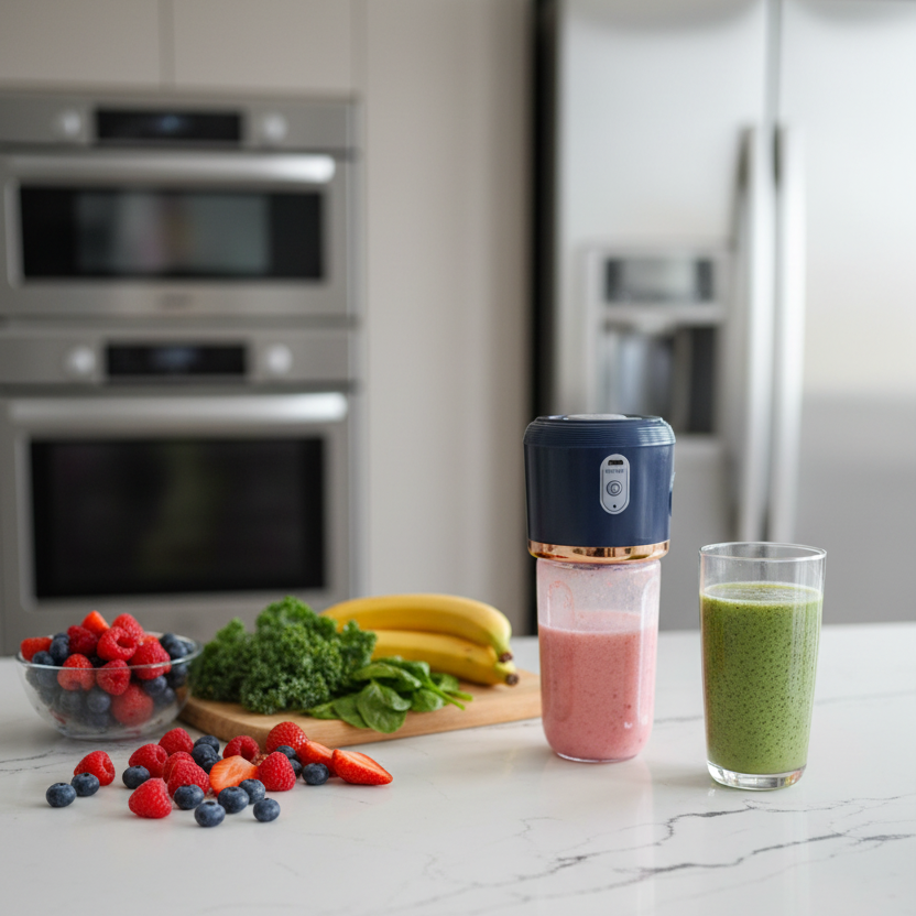 Blender i Moderne kjøkken med granitt