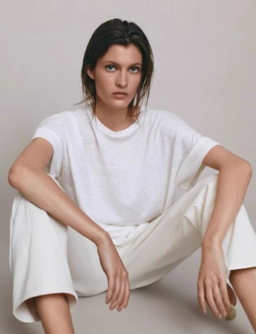 Myk t-skjorte i lin og bomull