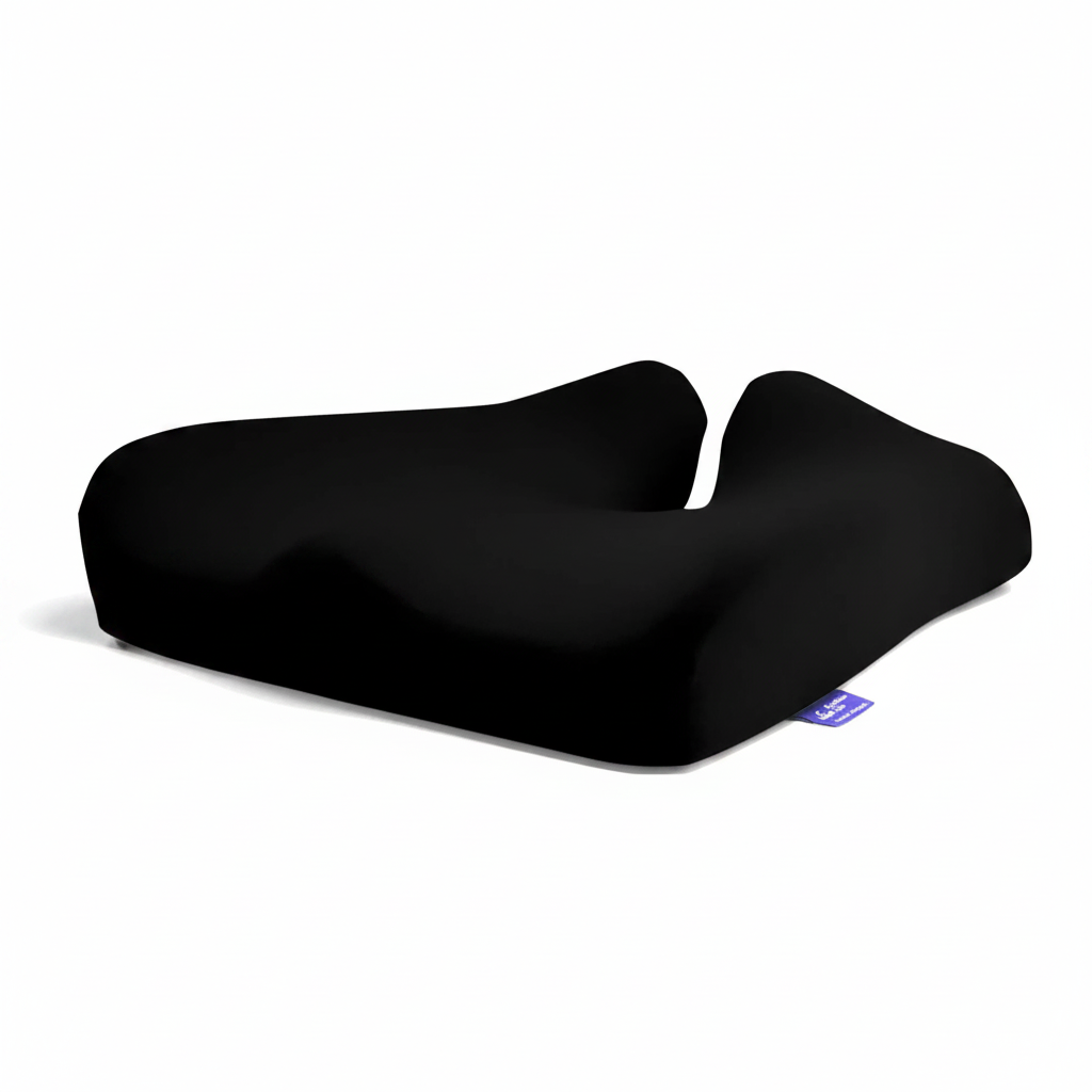 Svart ergonomisk sittepute – kvadratisk
