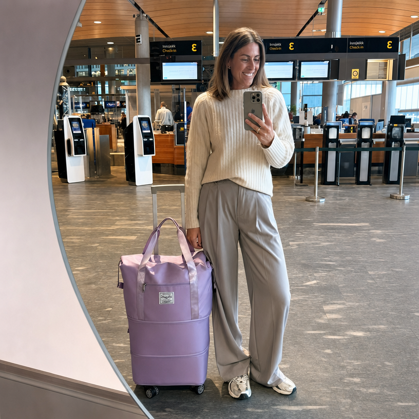 Utvidbar reiseveske med avtagbare hjul