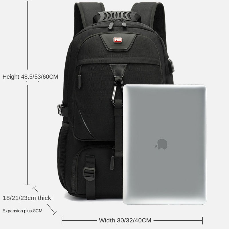 Large backpack with USB in three different sizes