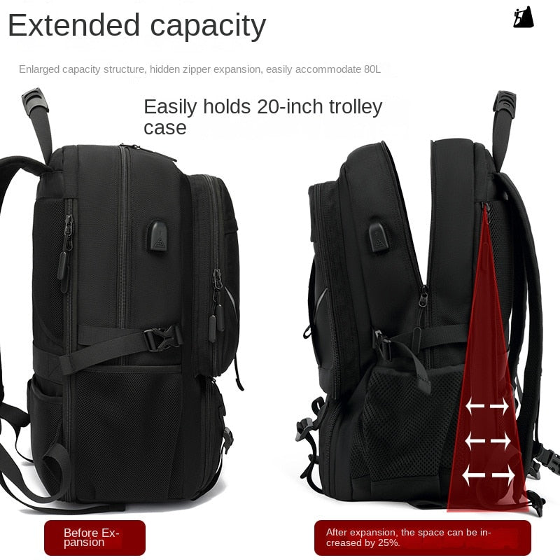 Stor backpack med usb i tre ulike størrelser