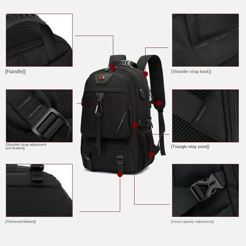 Stor backpack med usb i tre ulike størrelser